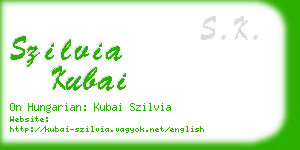 szilvia kubai business card